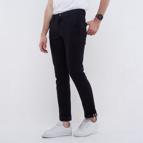 Black Matte Selvedge Accent Chino Stretch - DEER Jeans 4