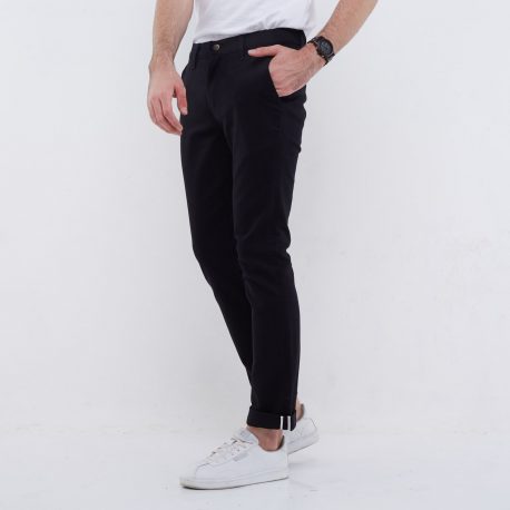 Black Matte Selvedge Accent Chino Stretch - DEER Jeans 5