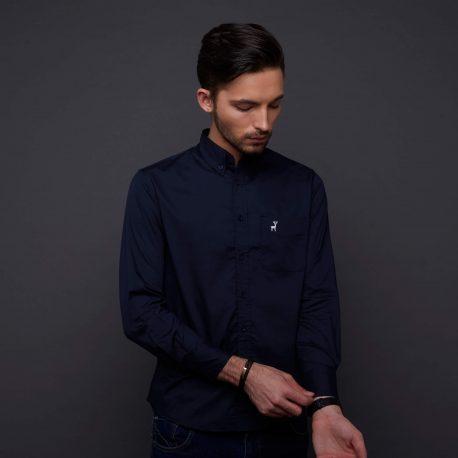 DEER – Navy Premium Fine Cotton Shirt 2