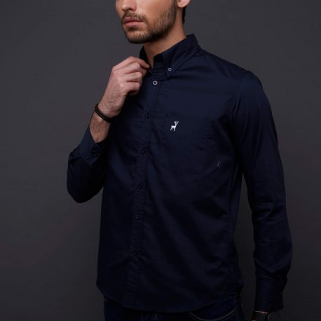 DEER – Navy Premium Fine Cotton Shirt 4