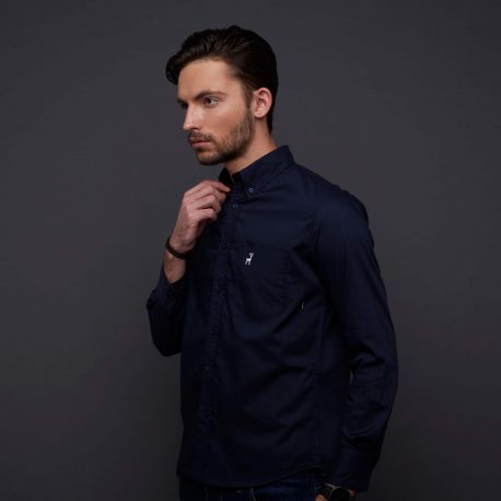 DEER – Navy Premium Fine Cotton Shirt