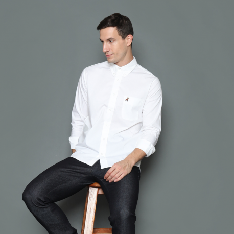 White Signature Premium Extra Fine Cotton Shirt - DEER Jeans